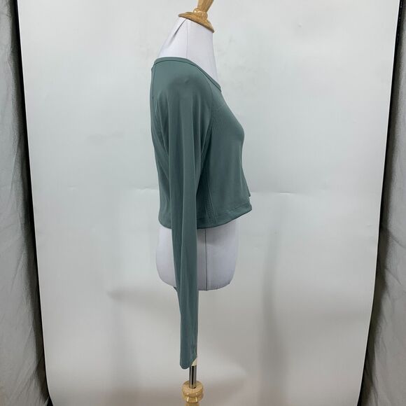 Gymshark Breeze Crop Shirt Womens S Small Fog Long Sleeve Lightweight Bungee Hem - Picture 5 of 11